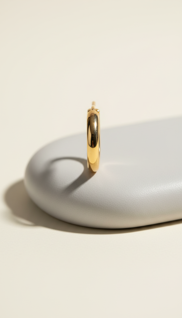 14k Gold Sculptural Hoop